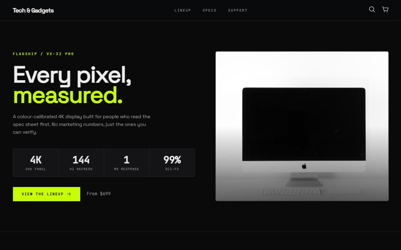 Tech & Gadgets product interface